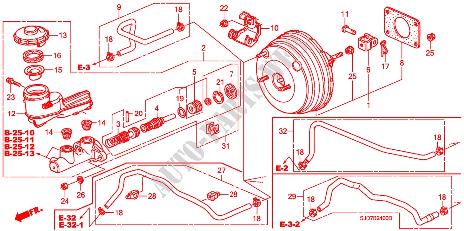 BRAKE MASTER CYLINDER/MAS TER POWER (LH) for Honda FR-V 1.7 5 Doors 5 speed manual 2005