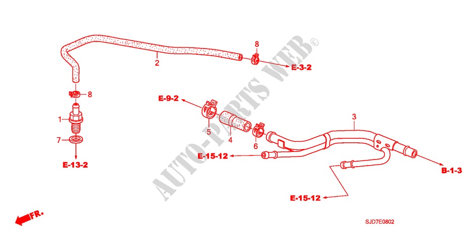 BREATHER PIPE (1.8L) for Honda FR-V 1.8 EX 5 Doors 6 speed manual 2008