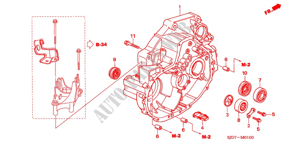 CLUTCH CASE (1.7L) for Honda FR-V 1.7 COMFORT 5 Doors 5 speed manual 2006