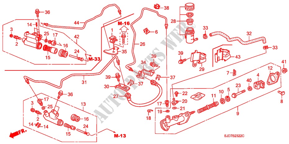 CLUTCH MASTER CYLINDER (1.8L/2.0L)(LH) for Honda FR-V 2.0 COMFORT 5 Doors 6 speed manual 2005