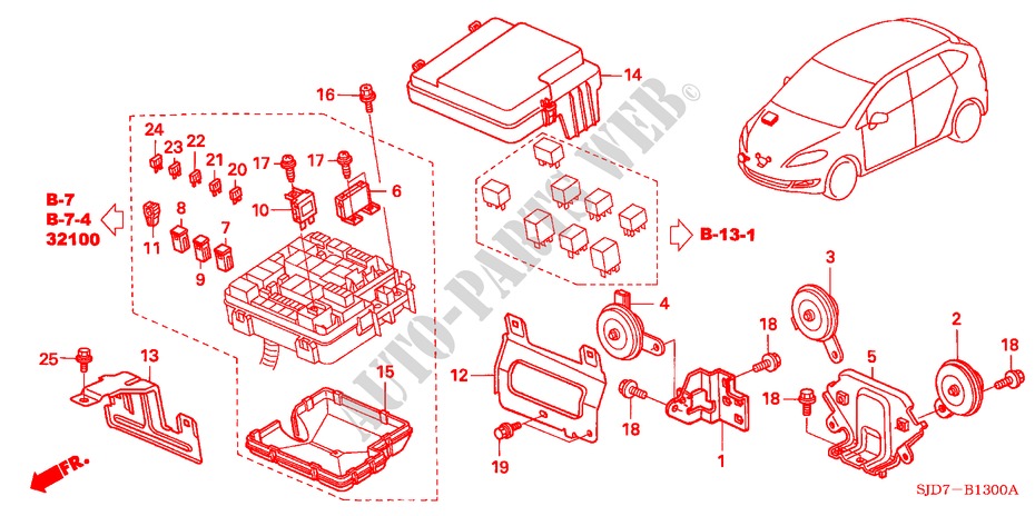 CONTROL UNIT(ENGINE ROOM) (1.7L) (1) for Honda FR-V 1.7 COMFORT 5 Doors 5 speed manual 2006