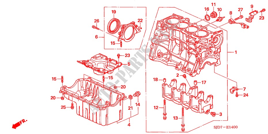 CYLINDER BLOCK/OIL PAN (1.7L) for Honda FR-V 1.7 5 Doors 5 speed manual 2005