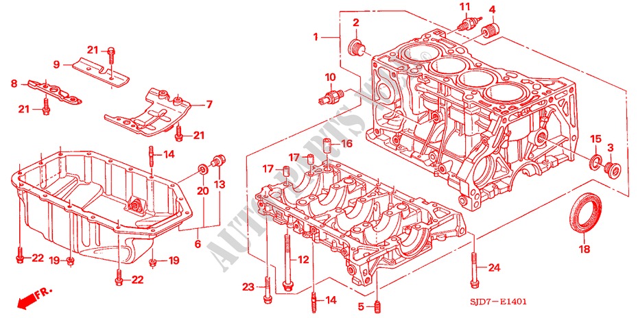 CYLINDER BLOCK/OIL PAN (2.0L) for Honda FR-V 2.0 EXECUTIVE 5 Doors 6 speed manual 2005