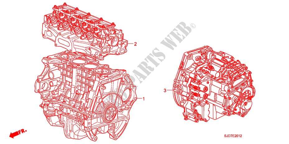 ENGINE ASSY./TRANSMISSION  ASSY. (1.8L) for Honda FR-V 1.8 EX 5 Doors 6 speed manual 2008