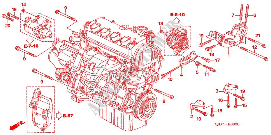 ENGINE MOUNTING BRACKET (1.7L) for Honda FR-V 1.7 COMFORT 5 Doors 5 speed manual 2006