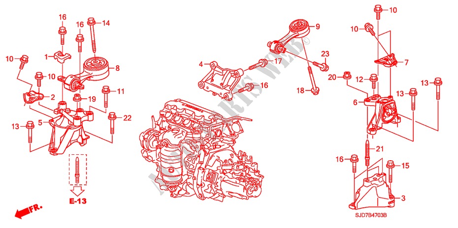 ENGINE MOUNTS (1.8L) (MT) for Honda FR-V 1.8 EXECUTIVE 5 Doors 6 speed manual 2008