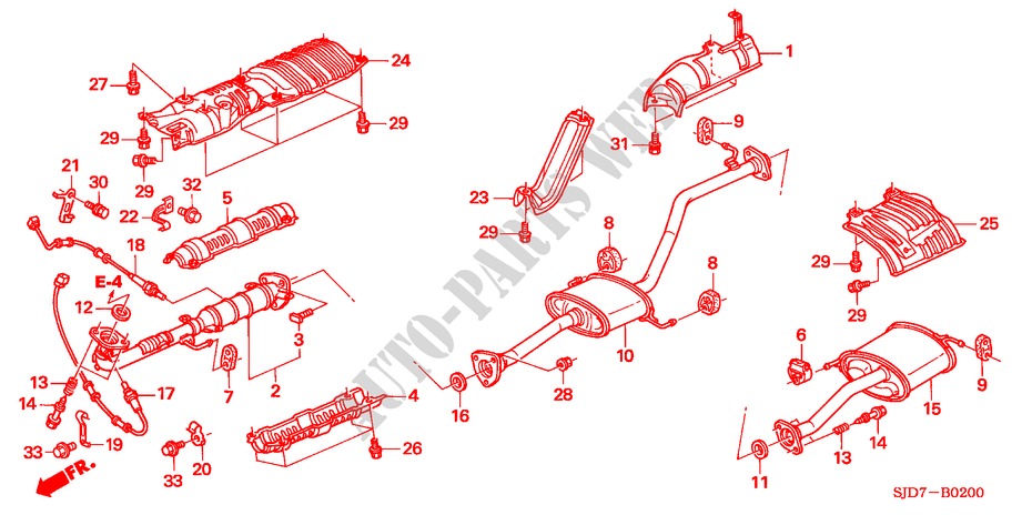 EXHAUST PIPE/SILENCER (1.7L) for Honda FR-V 1.7 5 Doors 5 speed manual 2005