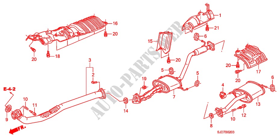 EXHAUST PIPE/SILENCER (1.8L) for Honda FR-V 1.8 COMFORT 5 Doors 6 speed manual 2009