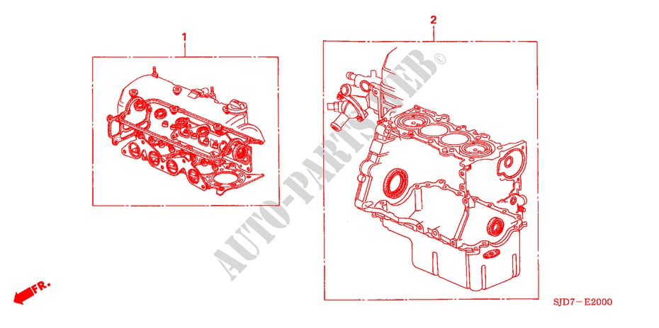 GASKET KIT (1.7L) for Honda FR-V 1.7 COMFORT 5 Doors 5 speed manual 2006
