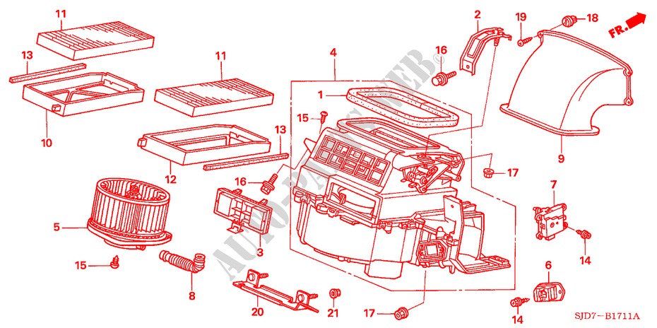 HEATER BLOWER (RH) for Honda FR-V 1.7 S 5 Doors 5 speed manual 2006