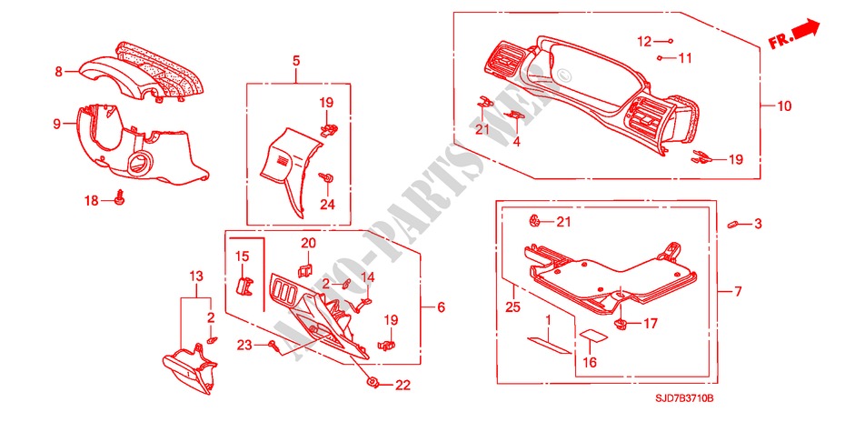 INSTRUMENT PANEL GARNISH (DRIVER SIDE) (LH) for Honda FR-V 1.7 5 Doors 5 speed manual 2005
