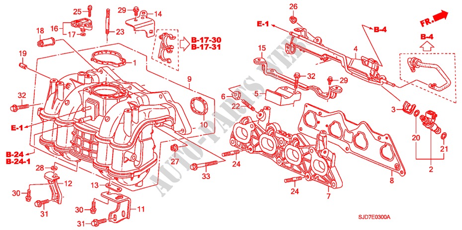 INTAKE MANIFOLD (1.7L) for Honda FR-V 1.7 5 Doors 5 speed manual 2005