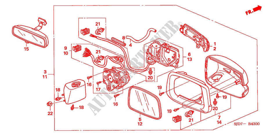 MIRROR for Honda FR-V 1.7 COMFORT 5 Doors 5 speed manual 2006