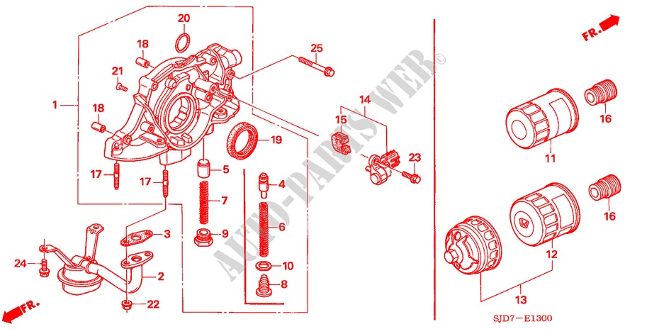 OIL PUMP/OIL STRAINER (1.7L) for Honda FR-V 1.7 COMFORT 5 Doors 5 speed manual 2006