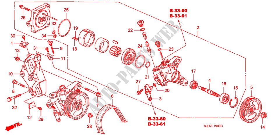 POWER STEERING PUMP/ BRACKET (1.7L) for Honda FR-V 1.7 COMFORT 5 Doors 5 speed manual 2006