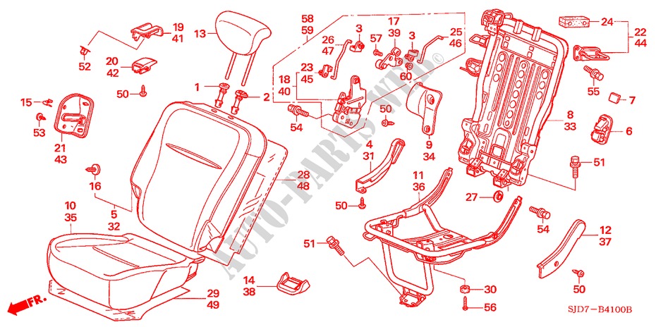 REAR SEAT (R./L.) for Honda FR-V 1.8 EXECUTIVE 5 Doors 6 speed manual 2008
