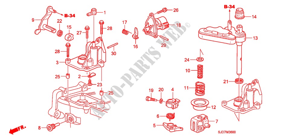 SHIFT ARM/SHIFT LEVER (1.8L) for Honda FR-V 1.8 COMFORT 5 Doors 6 speed manual 2009