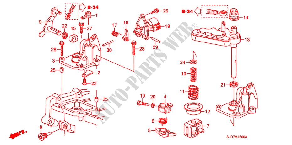 SHIFT ARM/SHIFT LEVER (2.0L) for Honda FR-V 2.0 EXECUTIVE 5 Doors 6 speed manual 2005