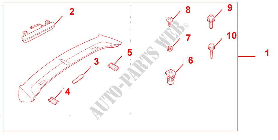 TAILGATE SPOILER PRIMER for Honda FR-V 1.7 5 Doors 5 speed manual 2005