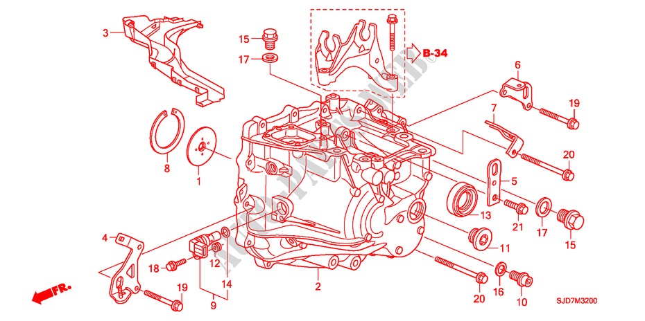 TRANSMISSION CASE (1.8L) for Honda FR-V 1.8 EXECUTIVE 5 Doors 6 speed manual 2008