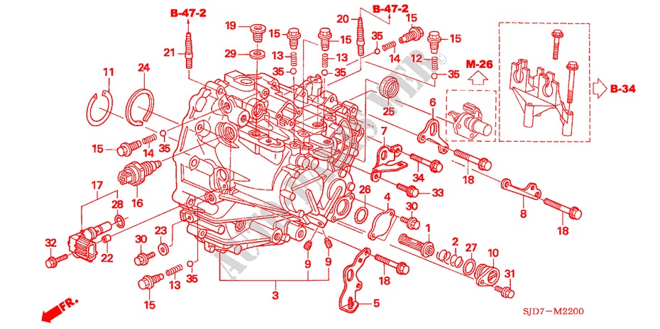 TRANSMISSION CASE (DIESEL) for Honda FR-V 2.2 EXECUTIVE 5 Doors 6 speed manual 2007