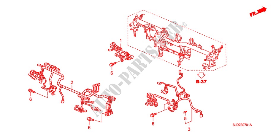 WIRE HARNESS (2) (LH) for Honda FR-V 1.7 5 Doors 5 speed manual 2005
