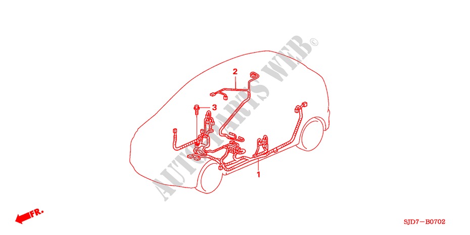 WIRE HARNESS (3) (LH) for Honda FR-V 2.0 EXECUTIVE 5 Doors 6 speed manual 2005