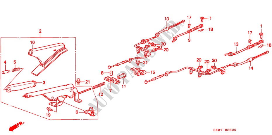 PARKING BRAKE for Honda CONCERTO 1.6I-16 5 Doors 5 speed manual 1993