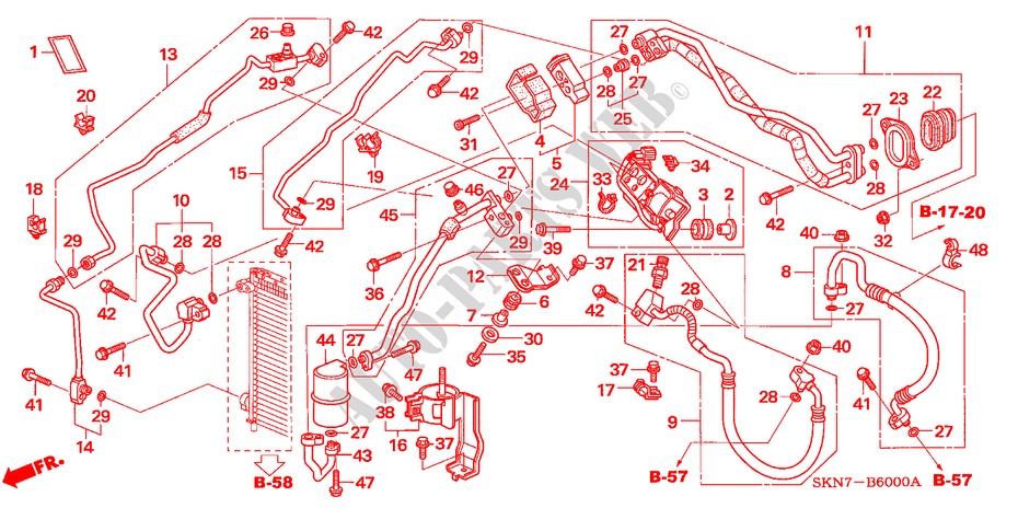 AIR CONDITIONER (HOSES/PIPES)(LH) for Honda CR-V DIESEL ES 5 Doors 6 speed manual 2005