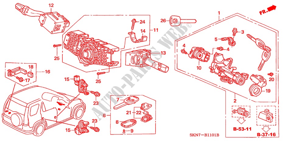 COMBINATION SWITCH (RH) for Honda CR-V DIESEL SE 5 Doors 6 speed manual 2005