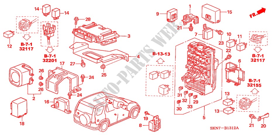 CONTROL UNIT(CABIN) (RH) (1) for Honda CR-V DIESEL SE-S 5 Doors 6 speed manual 2005