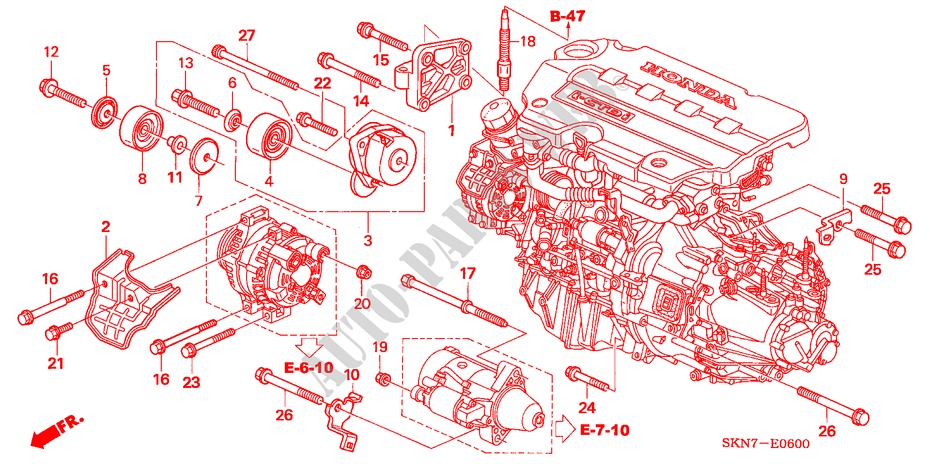 ENGINE MOUNTING BRACKET for Honda CR-V DIESEL ES 5 Doors 6 speed manual 2006