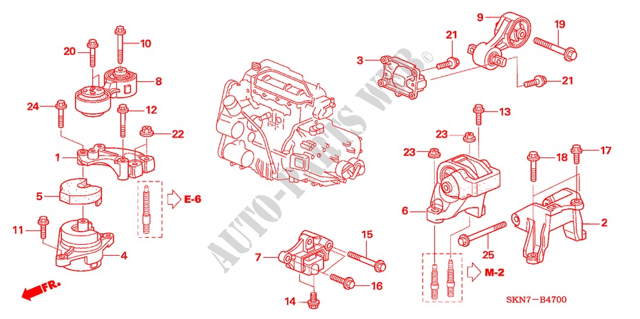 ENGINE MOUNTS for Honda CR-V DIESEL ES 5 Doors 6 speed manual 2006