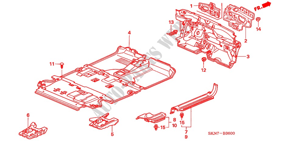 FLOOR MAT for Honda CR-V DIESEL ES             DPF 5 Doors 6 speed manual 2005