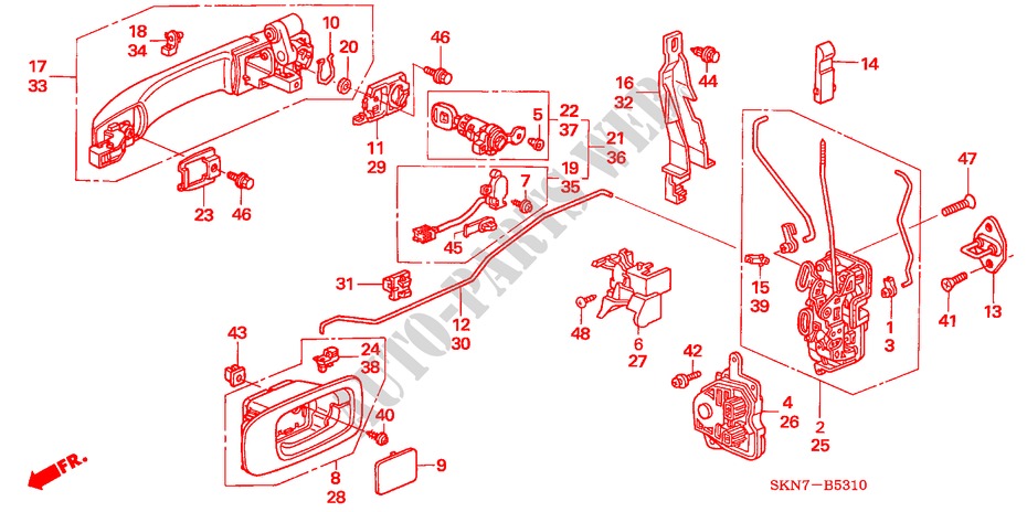 FRONT DOOR LOCKS/ OUTER HANDLE(LH) for Honda CR-V DIESEL ES             DPF 5 Doors 6 speed manual 2005