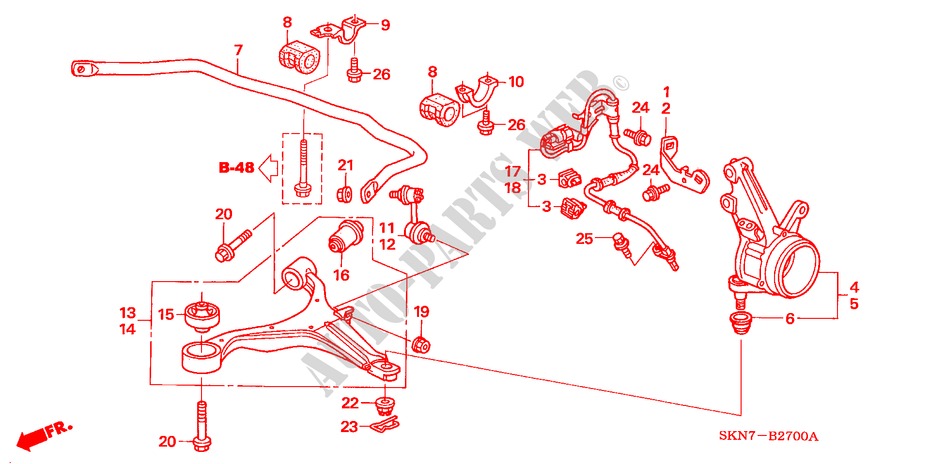 FRONT KNUCKLE/ FRONT LOWER ARM for Honda CR-V DIESEL SE 5 Doors 6 speed manual 2005