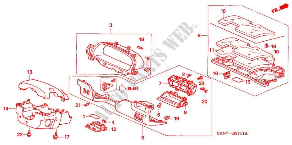 INSTRUMENT PANEL GARNISH (RH)(DRIVER SIDE) for Honda CR-V DIESEL SE 5 Doors 6 speed manual 2005
