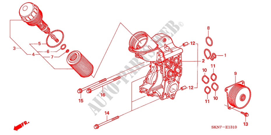 OIL FILTER CASE for Honda CR-V DIESEL ES 5 Doors 6 speed manual 2006