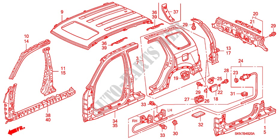 OUTER PANELS/ROOF PANEL for Honda CR-V DIESEL SE-S 5 Doors 6 speed manual 2006