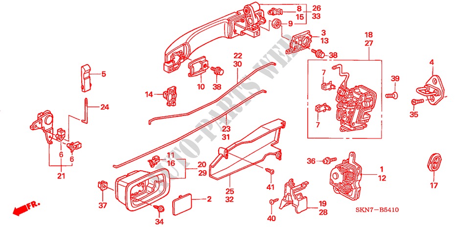 REAR DOOR LOCKS/ OUTER HANDLE(LH) for Honda CR-V DIESEL ES 5 Doors 6 speed manual 2006