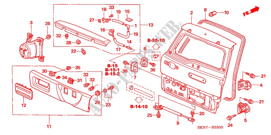 TAILGATE for Honda CR-V DIESEL SE-S 5 Doors 6 speed manual 2005