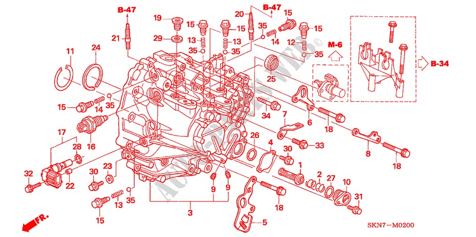 TRANSMISSION CASE for Honda CR-V DIESEL ES             DPF 5 Doors 6 speed manual 2005