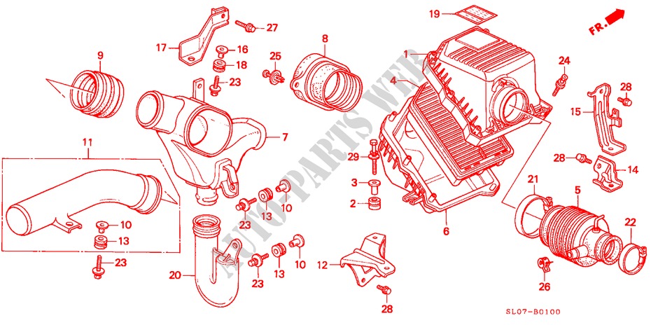 AIR CLEANER for Honda NSX NSX 2 Doors 5 speed manual 1992
