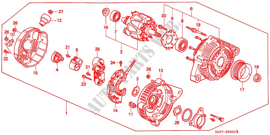 ALTERNATOR (DENSO) for Honda NSX NSX 2 Doors 5 speed manual 1992