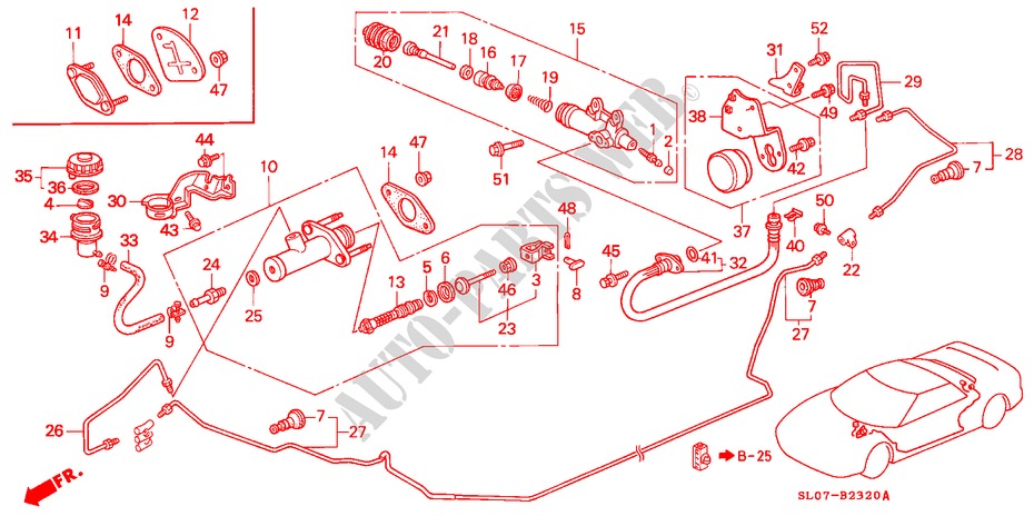 CLUTCH MASTER CYLINDER (LH) for Honda NSX NSX 2 Doors 5 speed manual 1991