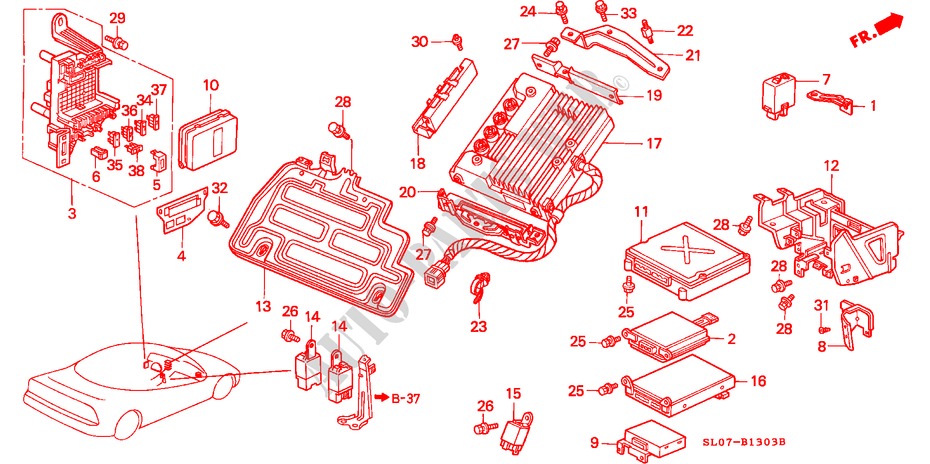 CONTROL UNIT (ABS,EPS) (RH) for Honda NSX NSX 2 Doors 5 speed manual 1992