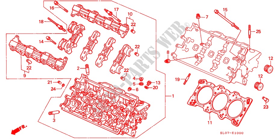 CYLINDER HEAD (FRONT) for Honda NSX NSX 2 Doors 4 speed automatic 1991