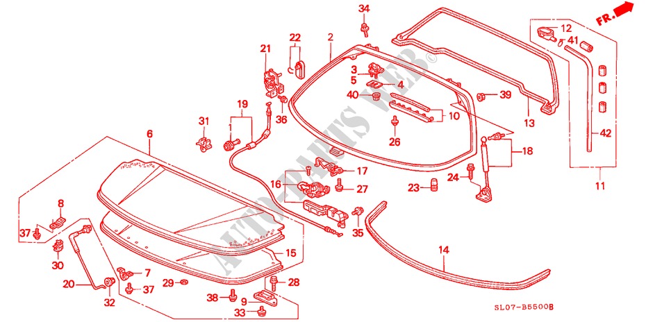 REAR HATCH/ ENGINE MAINTENANCE LID for Honda NSX NSX 2 Doors 5 speed manual 1992