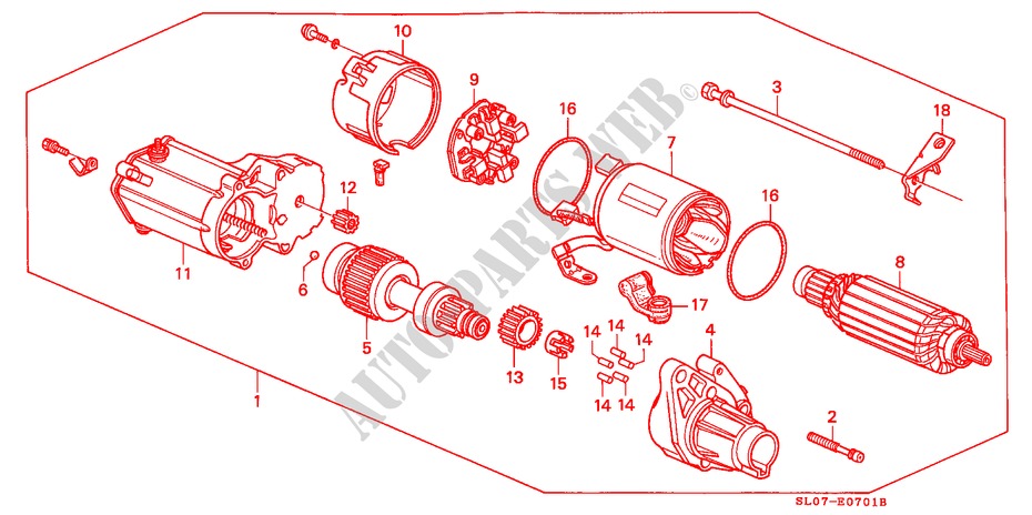 STARTER MOTOR (DENSO) for Honda NSX NSX 2 Doors 5 speed manual 1992
