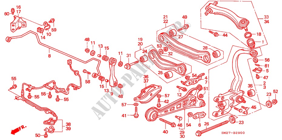 REAR STABILIZER/ REAR LOWER ARM for Honda ACCORD COUPE 2.0I 2 Doors 5 speed manual 1992